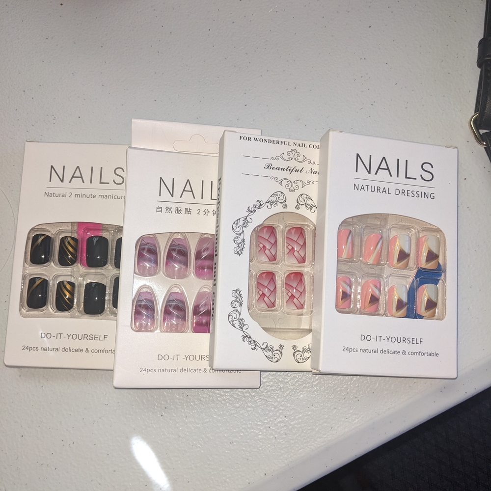 NIB 🔆4 Packages! DIY Press-On Nail Set Collection